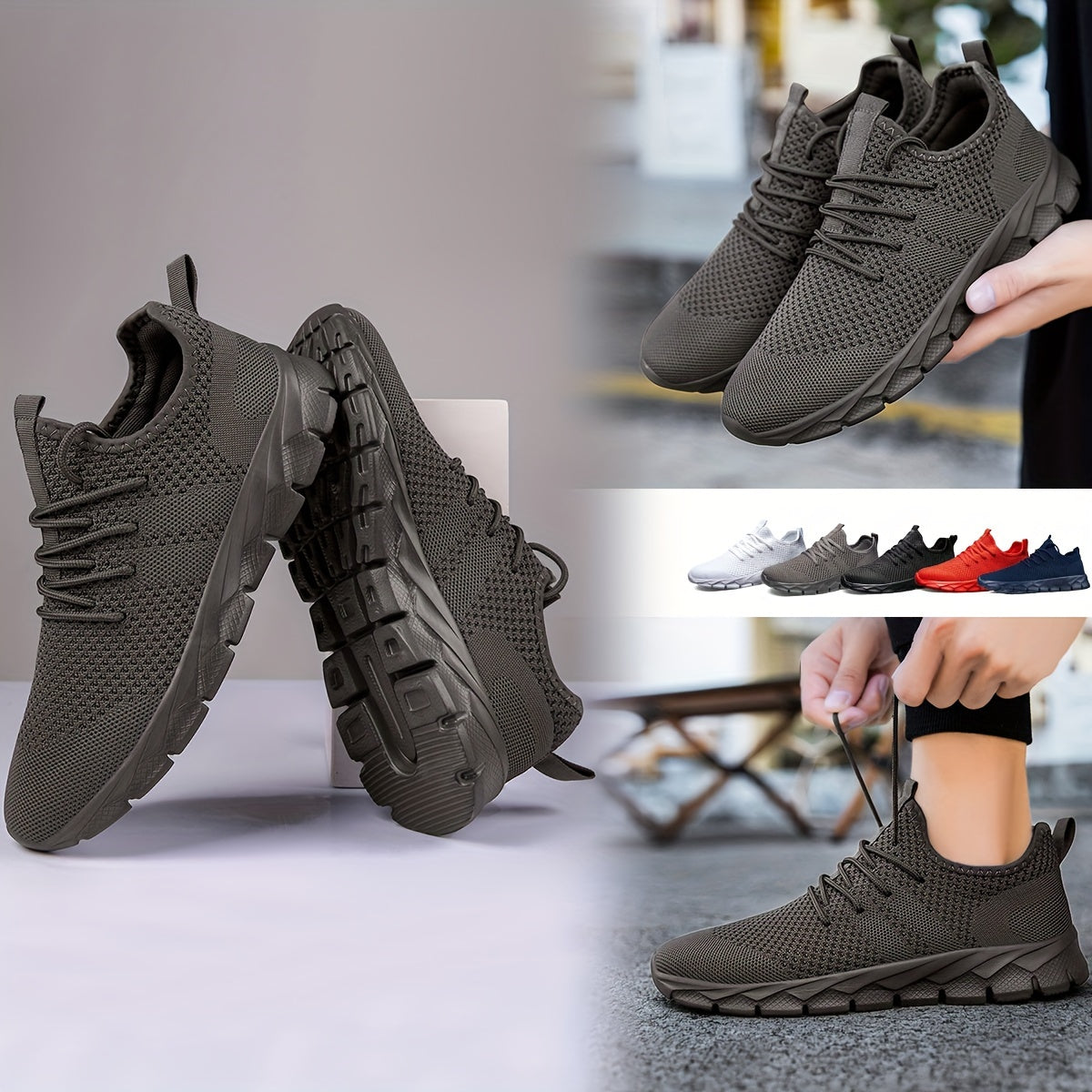 Lightweight Sneakers, Athletic Breathable Lace-ups